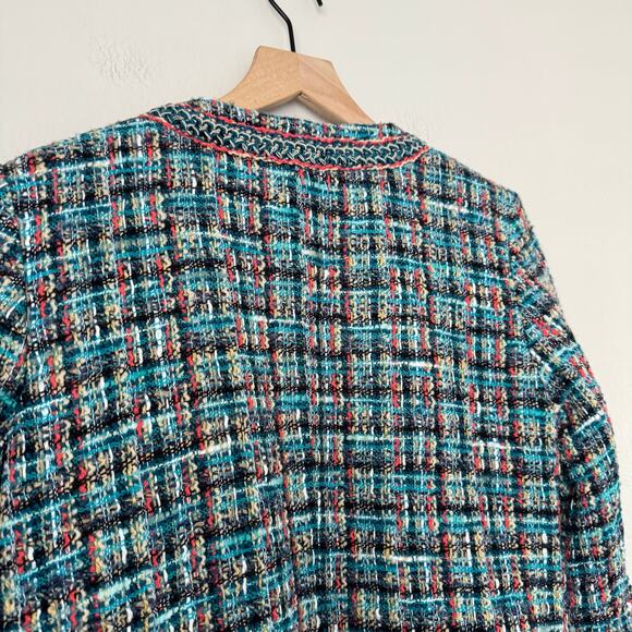 Doncaster Collection Womens Multicolor Tweed Wool Blend Blazer Coat Work Size 10 - Picture 8 of 10